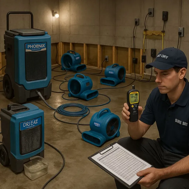 Structural Drying and Dehumidification process in Glouster, OH